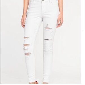 Old navy white distressed rockstar jeans